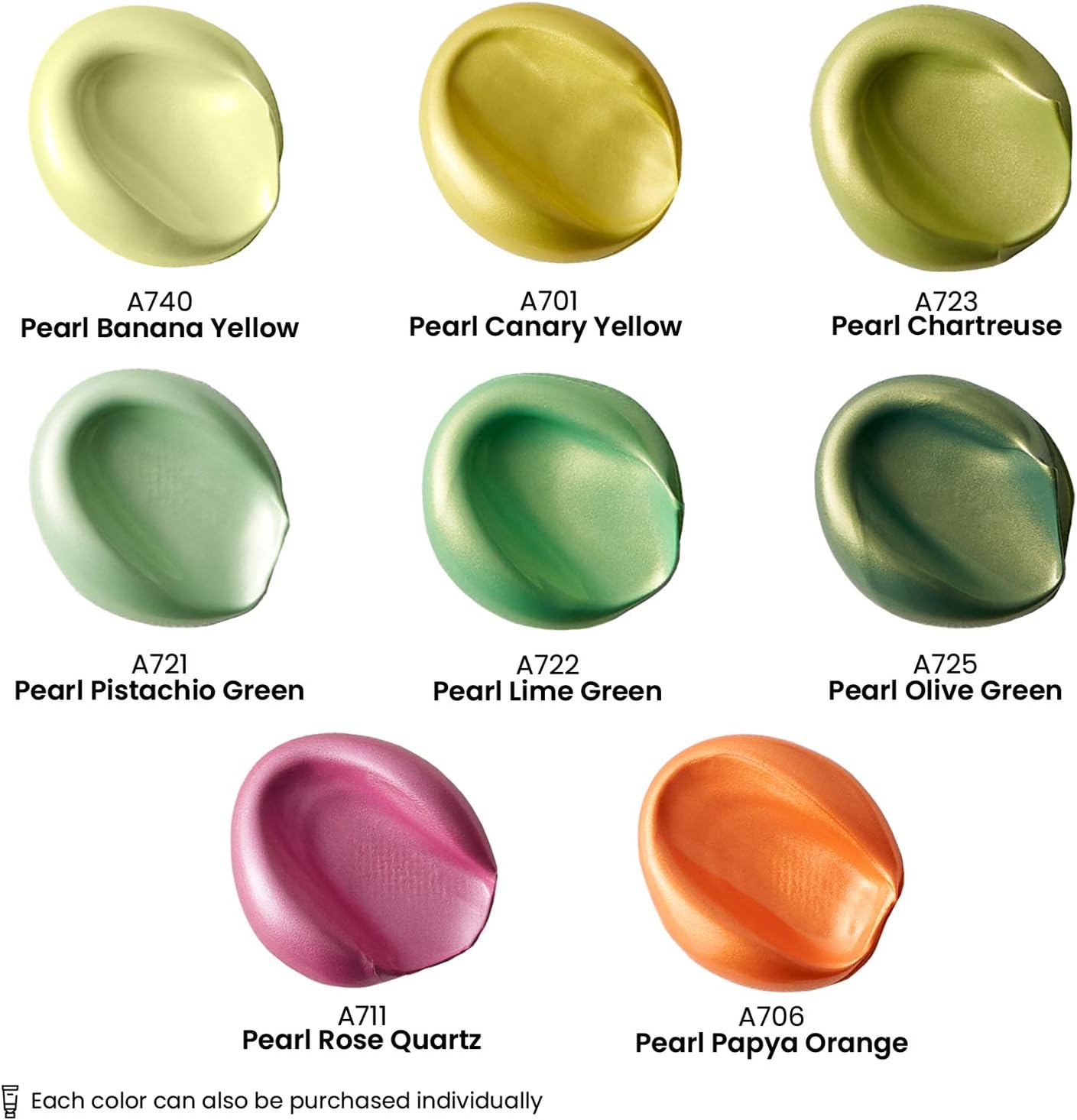 Arteza Metallic Acrylic Paint, Set of 8 Floral Brilliance Colors 4 oz Tubes, Rich Pigments, Non Fading, Non Toxic Paints for Artists & Hobby Painters