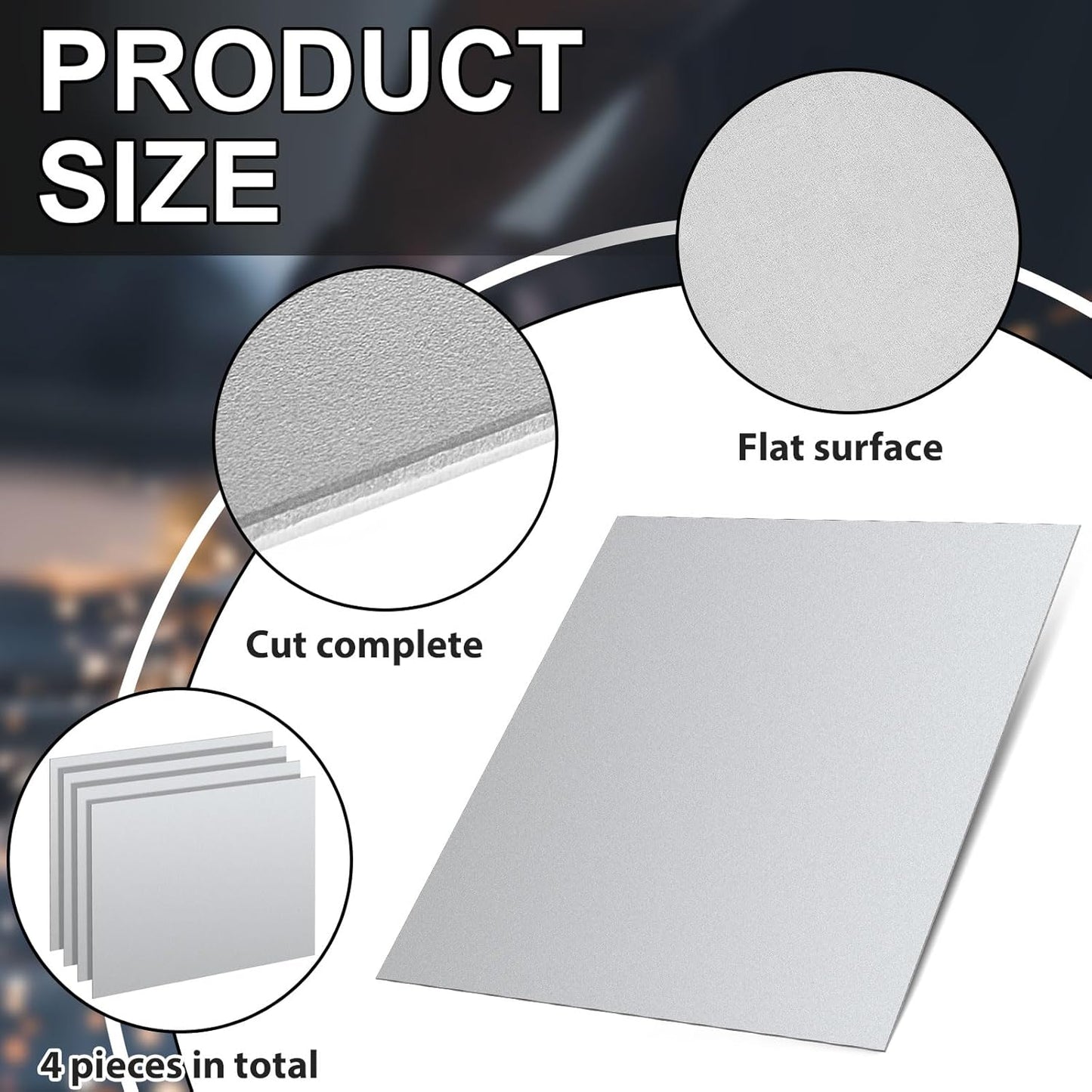 Hicarer 4 Pcs Mild Steel Sheet Cold Rolled 18 Gauge Metal Plate Weldable Metal Sheets for Professional Industrial DIY Use, Clean Surface Easy to Weld (9" X 12")