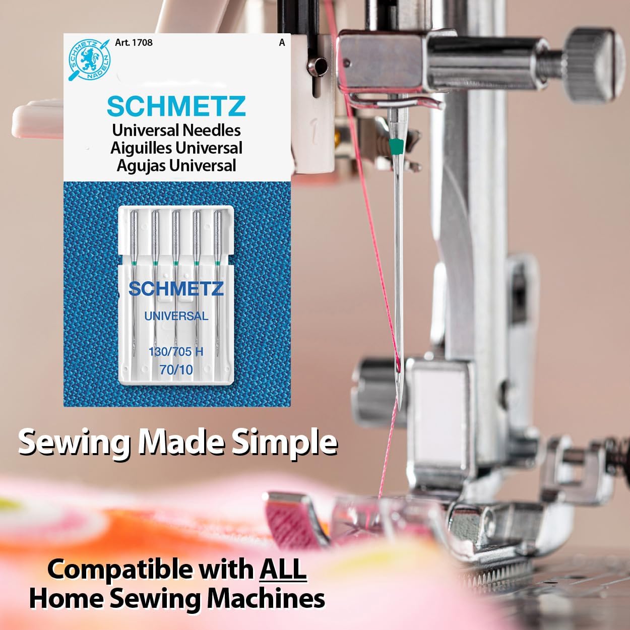 SCHMETZ Universal Sewing Machine Needles - Size 70/10, Box of 100