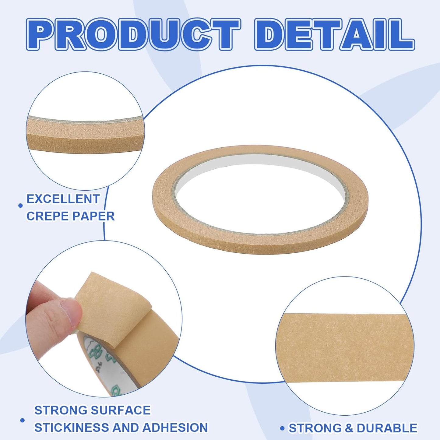 MECCANIXITY Masking Tape 0.2 Inch x 21 Yard Painter's Tape Brown Paint Tapes for DIY Crafts Arts Drawing Decoration Labeling Car Painting Artist Teachers, Pack of 6