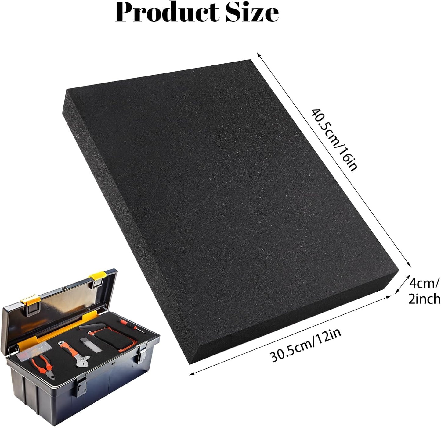 6 Pcs Polyurethane Foam Sheet, 16 x 12 x 2Inch Foam Inserts for Cases Cuttable Polyurethane Foam Pads Tool Box Foam for Cases Camera Toolbox Storage and Crafts