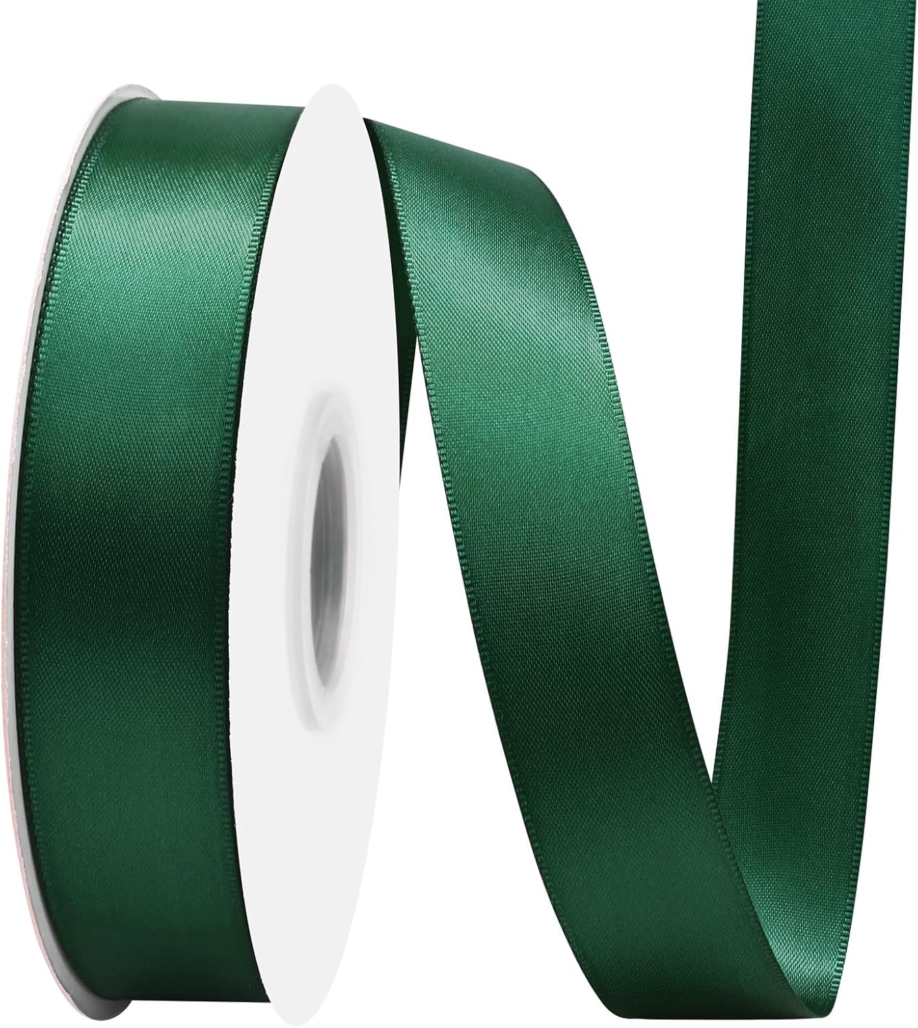 Spruce Satin Ribbon 1 Inch X 50 Yards Solid Color Double Faced Ribbons Perfect for Crafts Wedding Decor Bow Making Arts Sewing and More