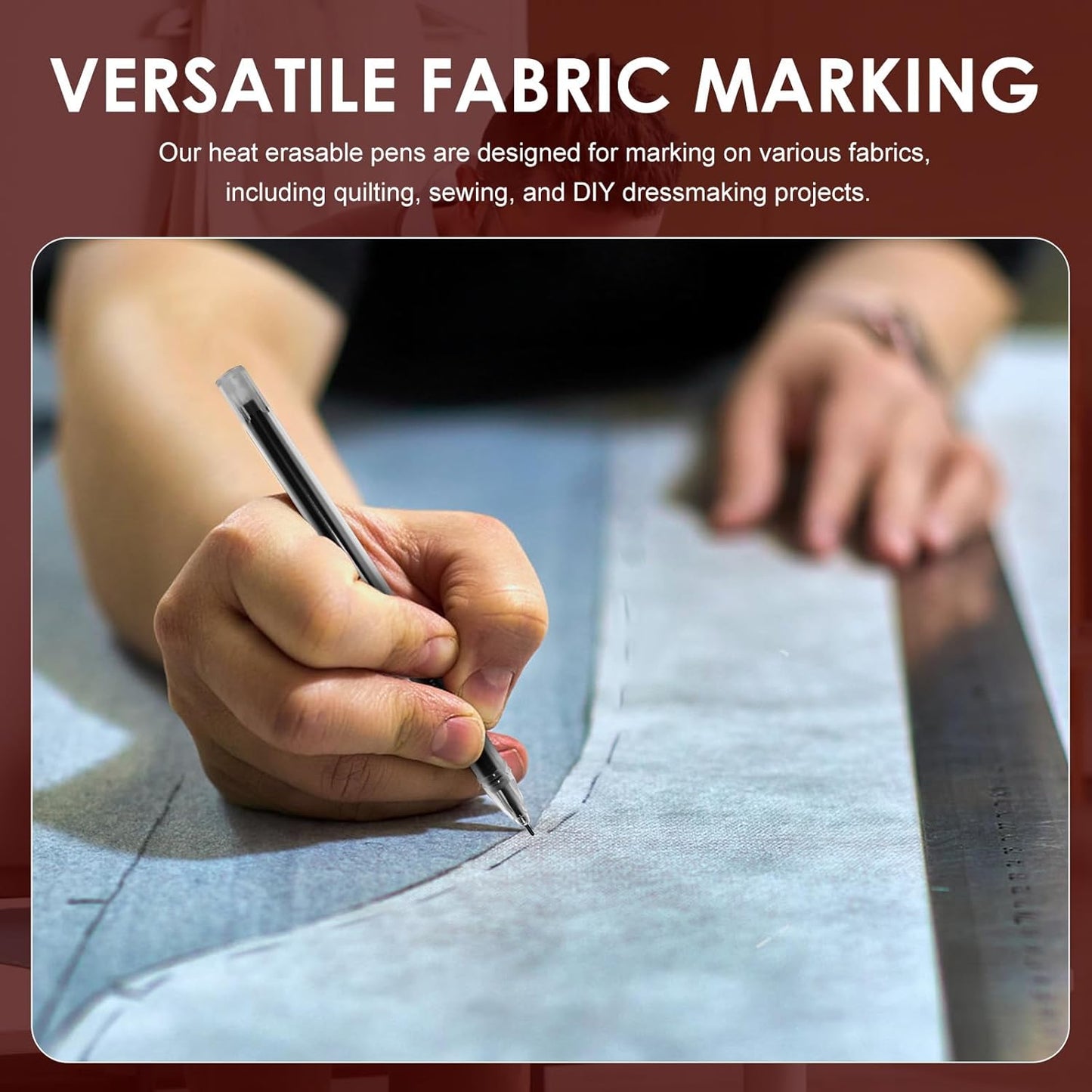 24pcs Heat Erasable Pens for Fabric, Assorted Colors, Fabric Pens for Sewing Erasable for Quilting Sewing DIY Dressmaking Fabrics Tailors Chalk