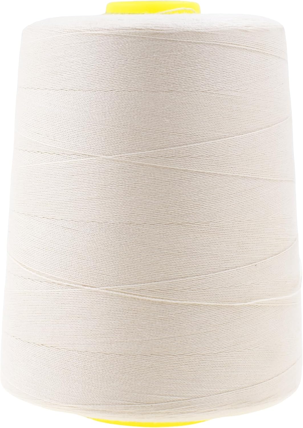 Mandala Crafts 4 Pack of Serger Threads Cones Spools - 20S/2 24000 Yards Polyester Ivory Threads for Sergers Machine and Overlock Quilting Sewing Machine