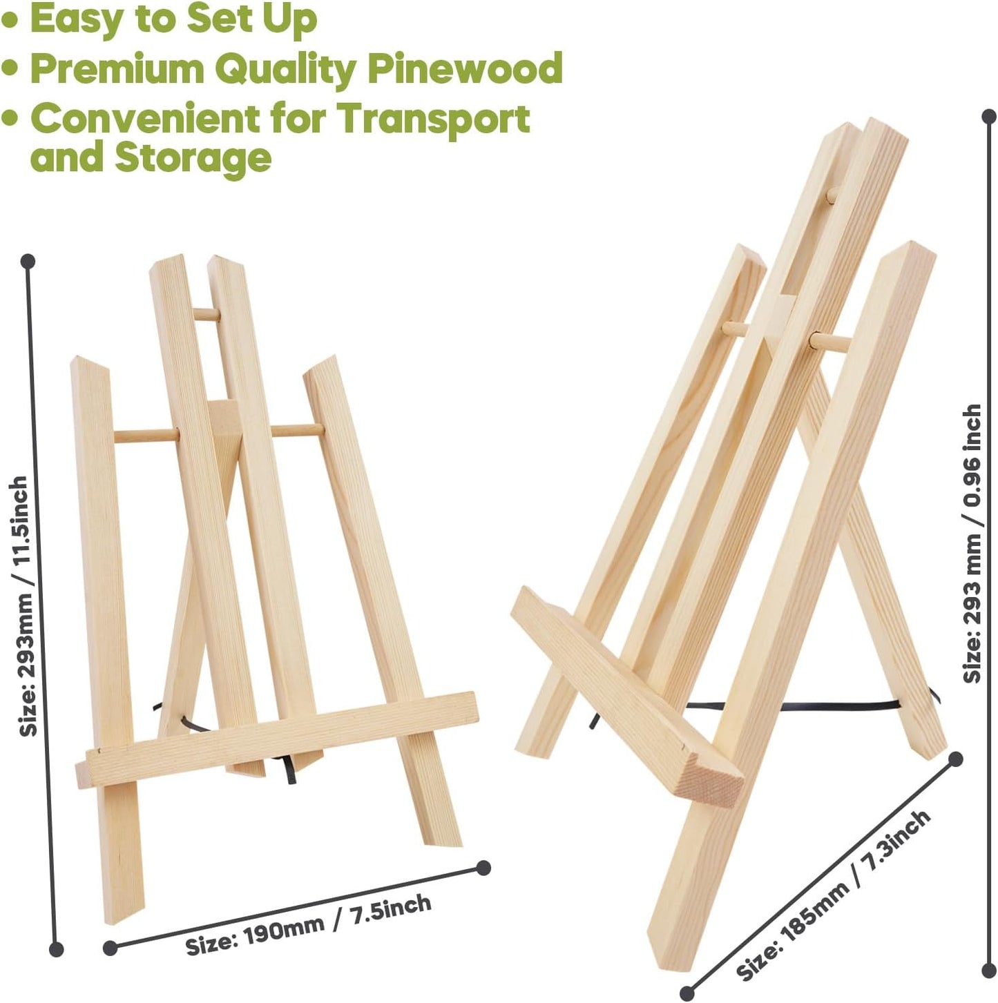CONDA Tabletop Easel, Portable A-Frame Tripod Tabletop Easel Set for Painting Party & Displaying Canvases, Photos, Display Tripod Holder Stand for Students Kids Beginners（16 Pack 11.8 inch）