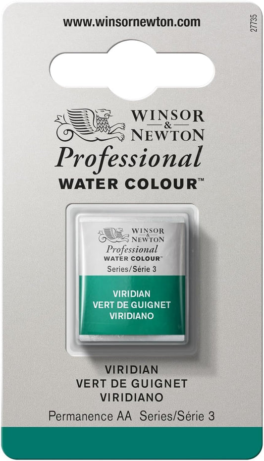 Winsor & Newton Professional Water Colour Paint, Half Pan, Viridian