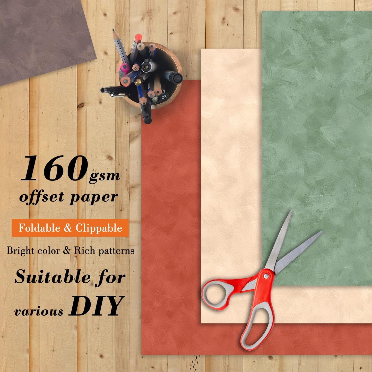 6x6 Inch Colorful Scrapbook Paper Pad- 24 Sheets Double Sided for Journaling DIY Cards Decor Gifts Crafts Wrapping Decorative Collage Folded Materials Photo Album