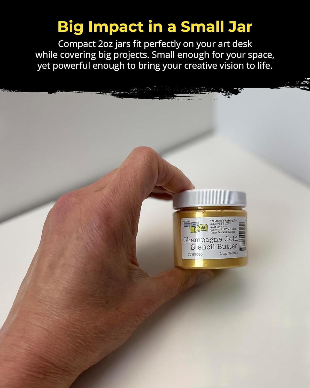 The Crafter's Workshop Stencil Butter - Celebration Acrylic Paint Set - Boutique Metallic Texture Paste for Art, Canvas, Journals, & Cards - 4 x 2oz Jars