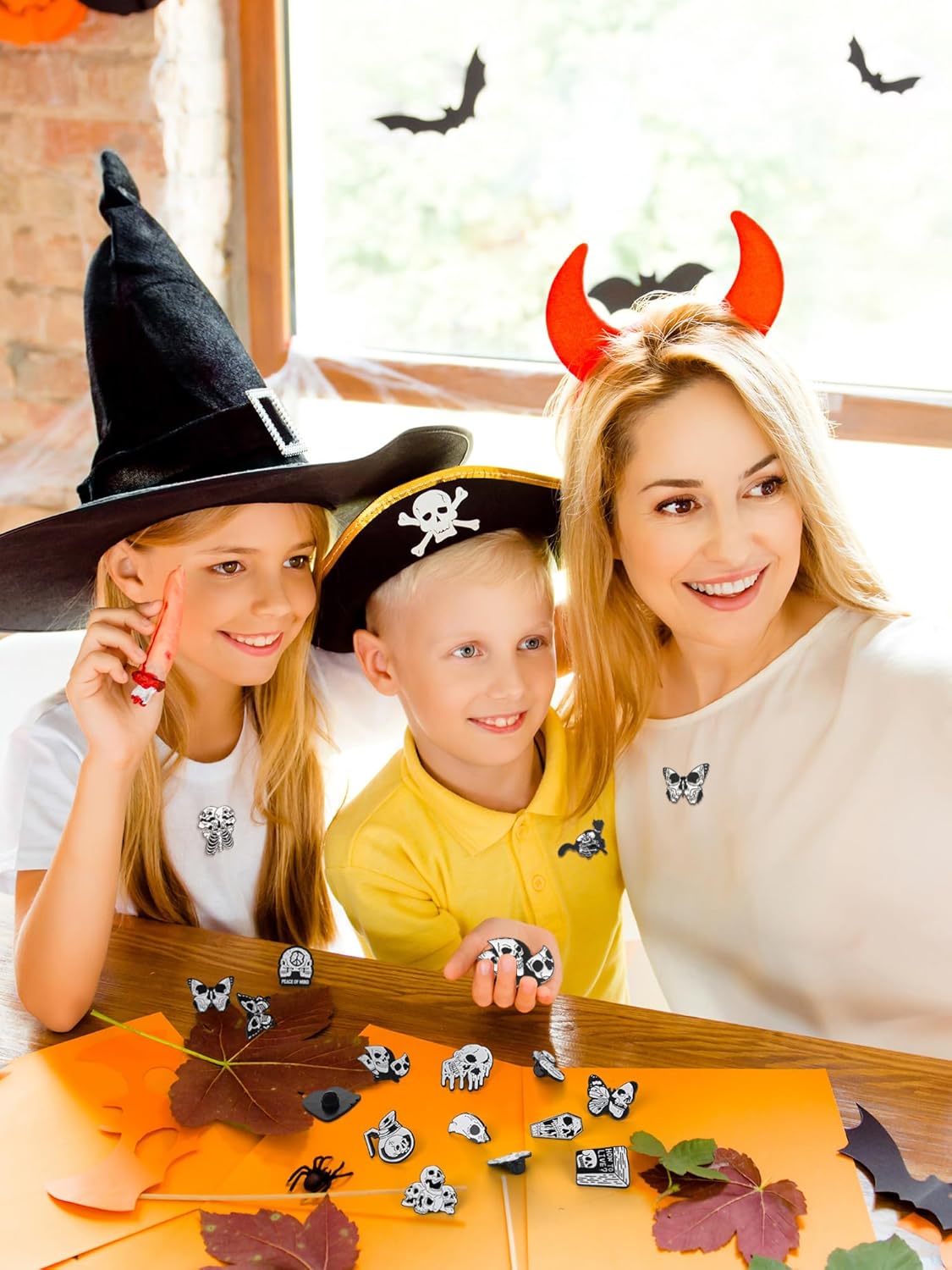 Ferraycle 30 Pieces Halloween Enamel Pins Set Horror Enamel Pins for Backpacks Cool Skeleton Ghost Butterfly Cat Lapel Pin Steampunk Brooches Pin for Hats Clothes Women Men