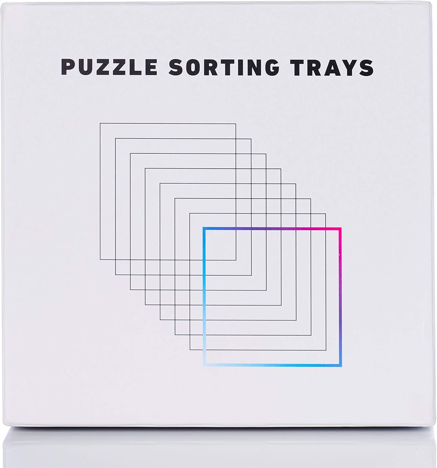 Tidyboss 8 Puzzle Sorting Trays with Lid 8" x 8" - Portable Jigsaw Puzzle Accessories White Background Makes Pieces Stand Out to Better Sort Patterns, Shapes and Colors | for Puzzles Up to 1500 Pieces