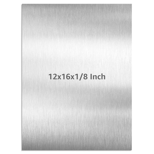 6061 T651 Aluminum Sheet Metal 12" x 16" x 1/8" (0.125") Rectangle Metal Plate Covered with Protective Film, 3mm Flat Aluminum Plate for Crafting and Industry