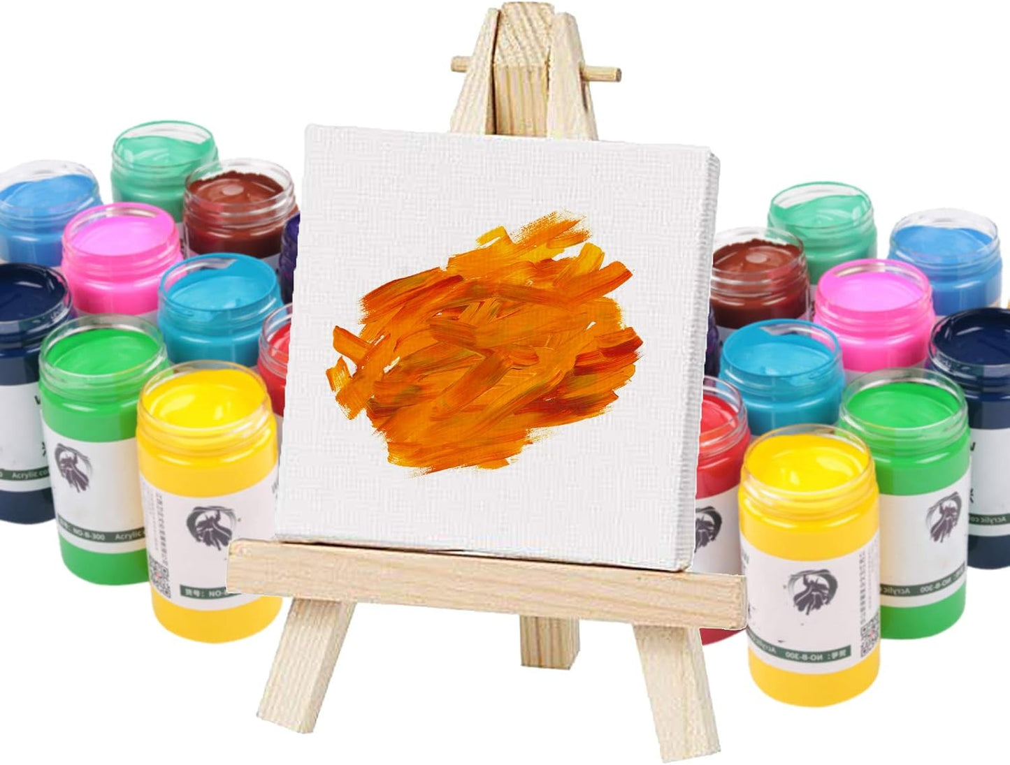 CertBuy Stretched Canvas 6 x 6 inch, 24 Pack 100% Cotton Blank Canvas Board for Painting, Acrylic Paint, Oil Paint and Wet Art Media