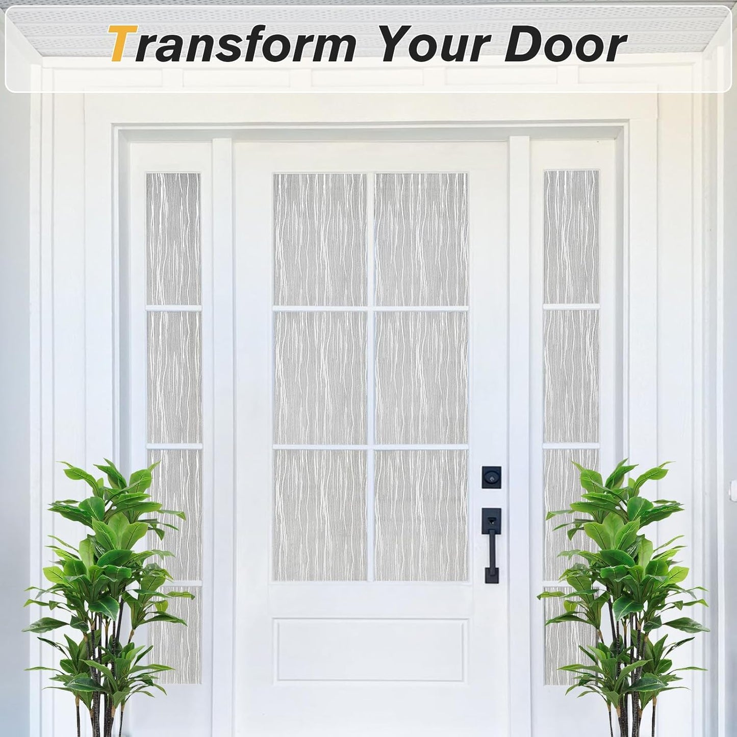 Haton Window Privacy Film, Frosted Glass Privacy Window Clings, Sun Blocking Frosting Opaque Coverings, Static Cling Removable Decorative Stickers for Home Door, Non-Adhesive 23.6" x 118.1"