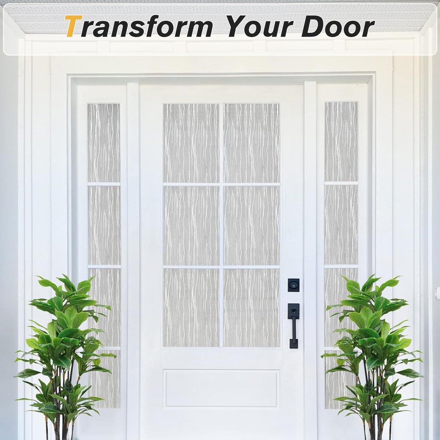 Haton Window Privacy Film, Frosted Glass Privacy Window Clings, Sun Blocking Frosting Opaque Coverings, Static Cling Removable Decorative Stickers for Home Door, Non-Adhesive 29.5" x 78.7"
