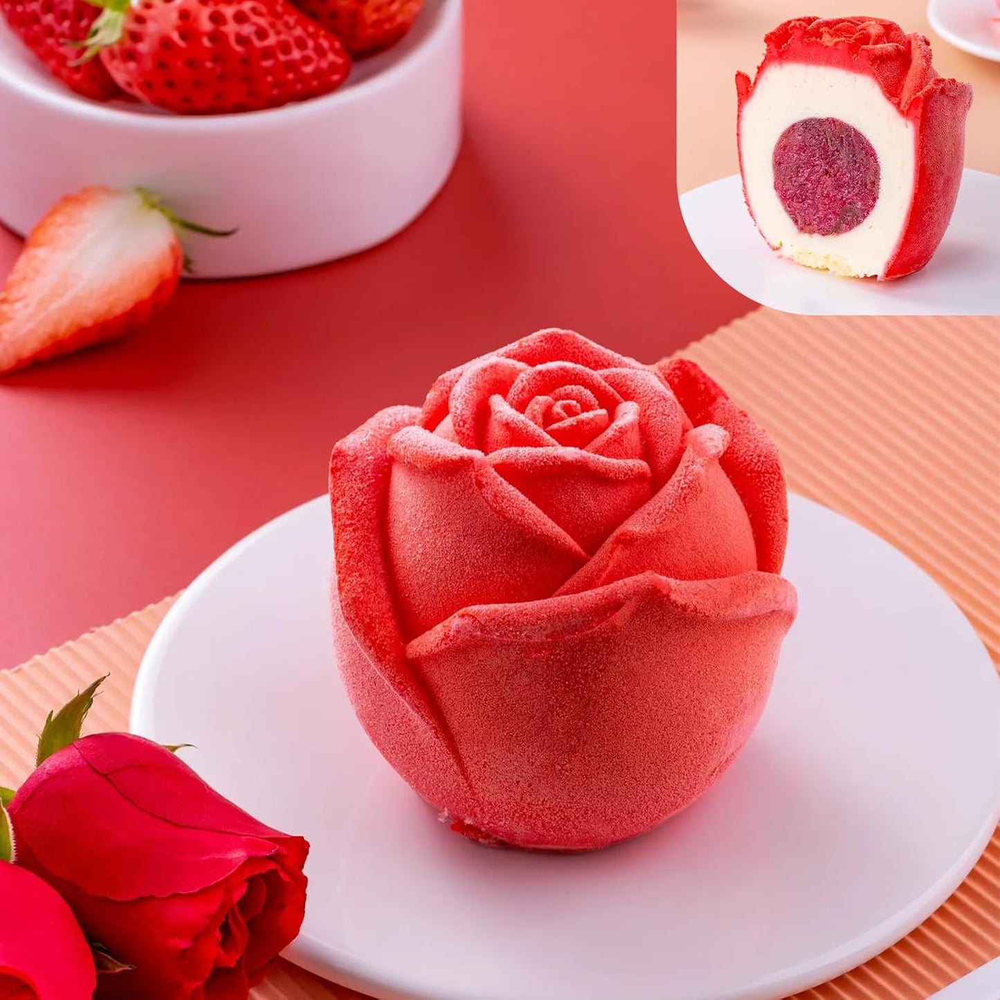 2 Pack Rose Candles Molds for Candle Making, 3D Rose Flower Silicone Molds for DIY Epoxy Resin Casting Handmade Soap Ice Valentine's Day Mother's Day Marriage Proposal Theme Home Decor