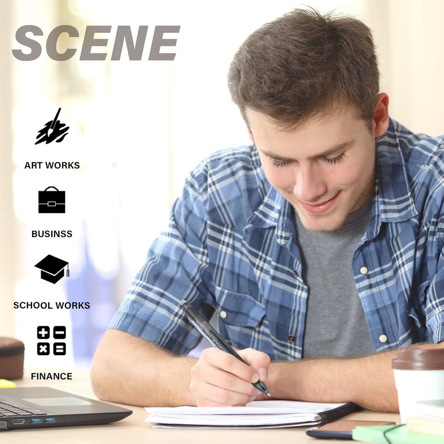 ParKoo Retractable Erasable Gel Pens Clicker Fine Point 0.7 mm, No Need for White Out, 6 Black/6 Blue Ink for Completing Sudoku and Crossword Puzzles