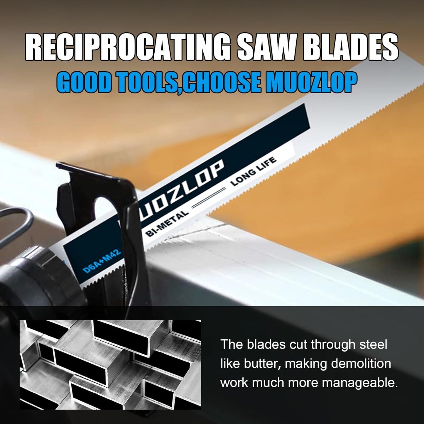 5 Pack 12 inch Reciprocating Saw Blades Set,18 TPI High Carbon Saw Blades, Metal Saw Blades with Organizer Case (5, 18TPI/300mm)