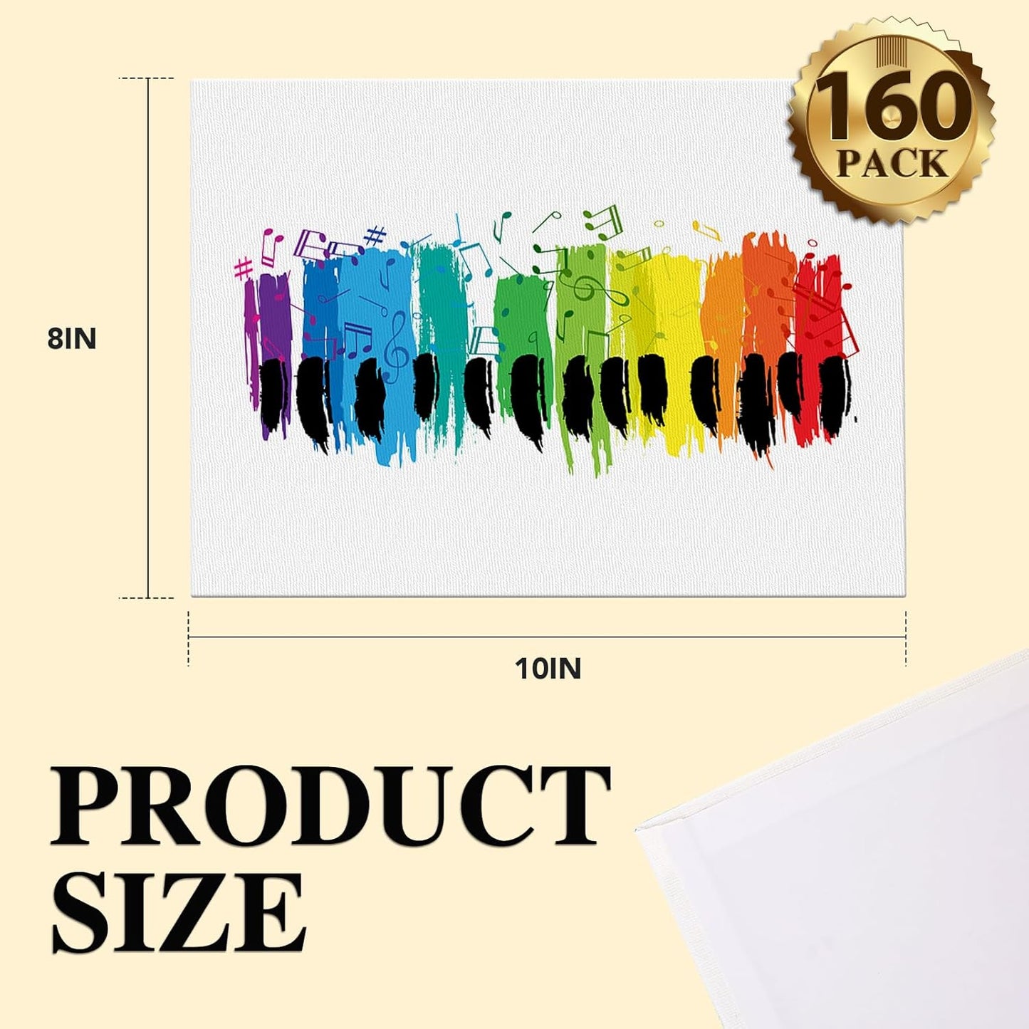 ESRICH Canvases for Painting 8x10, 160 Pack Canvas Boards for Painting Cotton Primed Acid Free Blank Canvas Panels for Oil Paint, Watercolor, Acrylic Paint, Gouache and Tempera.