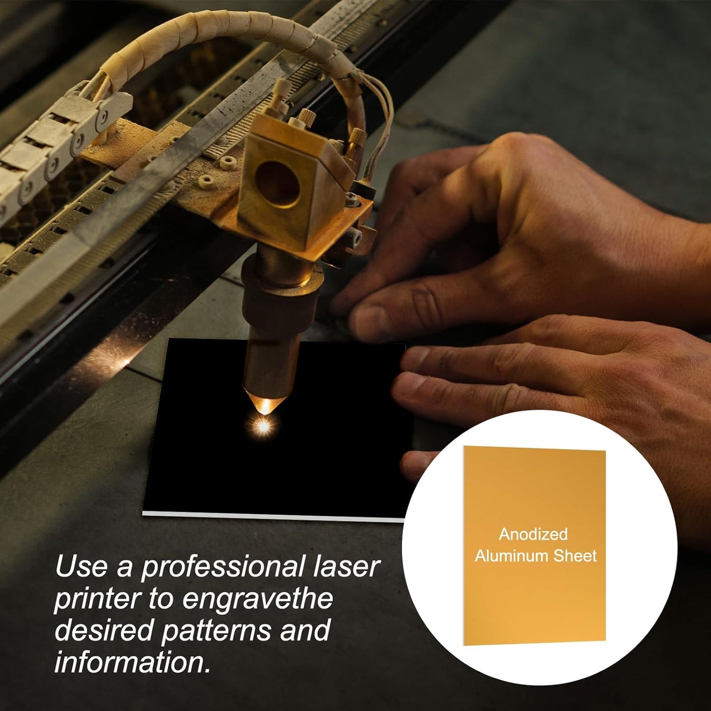 PATIKIL 3.3x2.1x1/32inch Anodized Aluminum Sheet, 5Pcs Metal Rectangle Aluminum Plate 0.8mm Thick Engraving Blanks for Laser Engraving DIY Decorative Crafting Home Decoration, Yellow