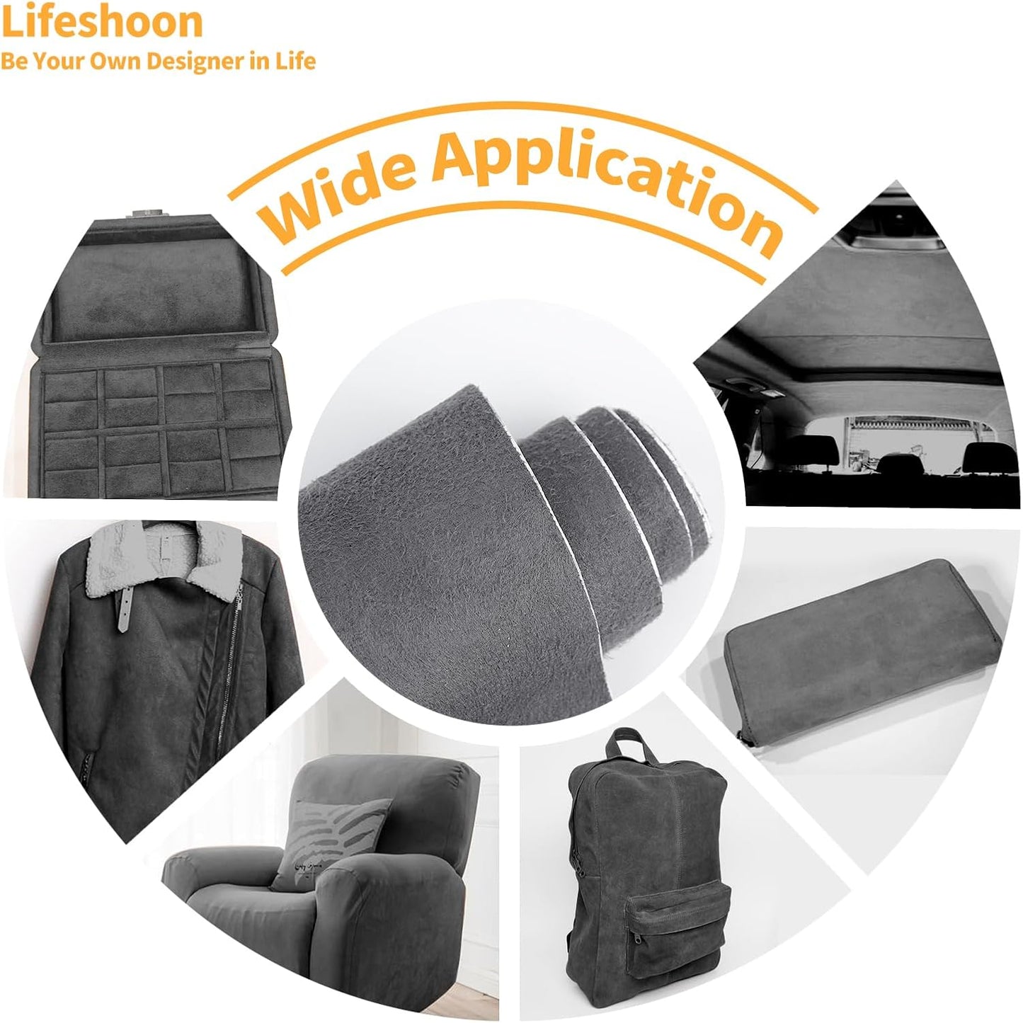 Fabric Repair Patches, 17X79 Inch Self-Adhesive Suede Patches Tape Durable, DIY Large Fabric Repair for Sofa, Couches, Furniture, Chair, Clothing （17X79 Inch, Coffee）