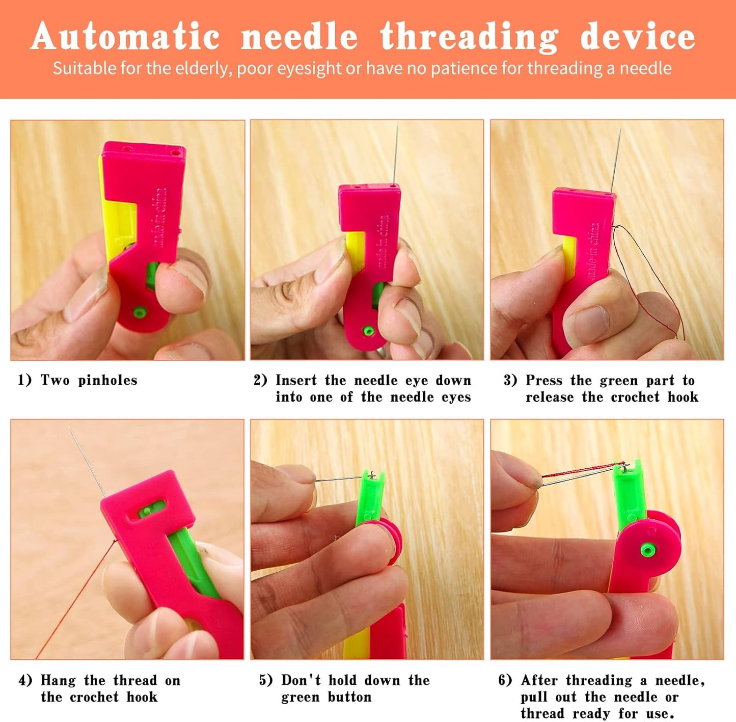 Fedmut Needle Threaders Set, 34 Pcs Needle Threader Tool for Hand Sewing, Craft, Embroidery & Machine Sewing