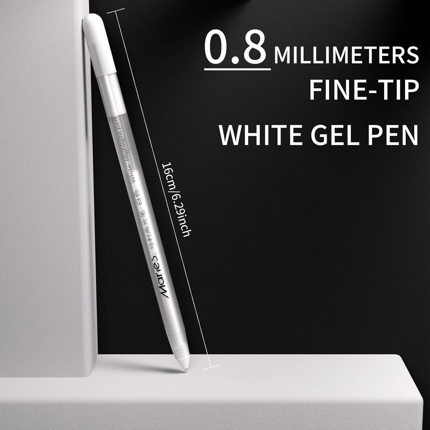 RVOGJP White Gel Pen Set, 3 Pack, 1mm Gel Ink Pens Opaque White Archival Ink Pens for Black Paper Drawing, Sketching, Illustration, Card Making, Bullet Journaling