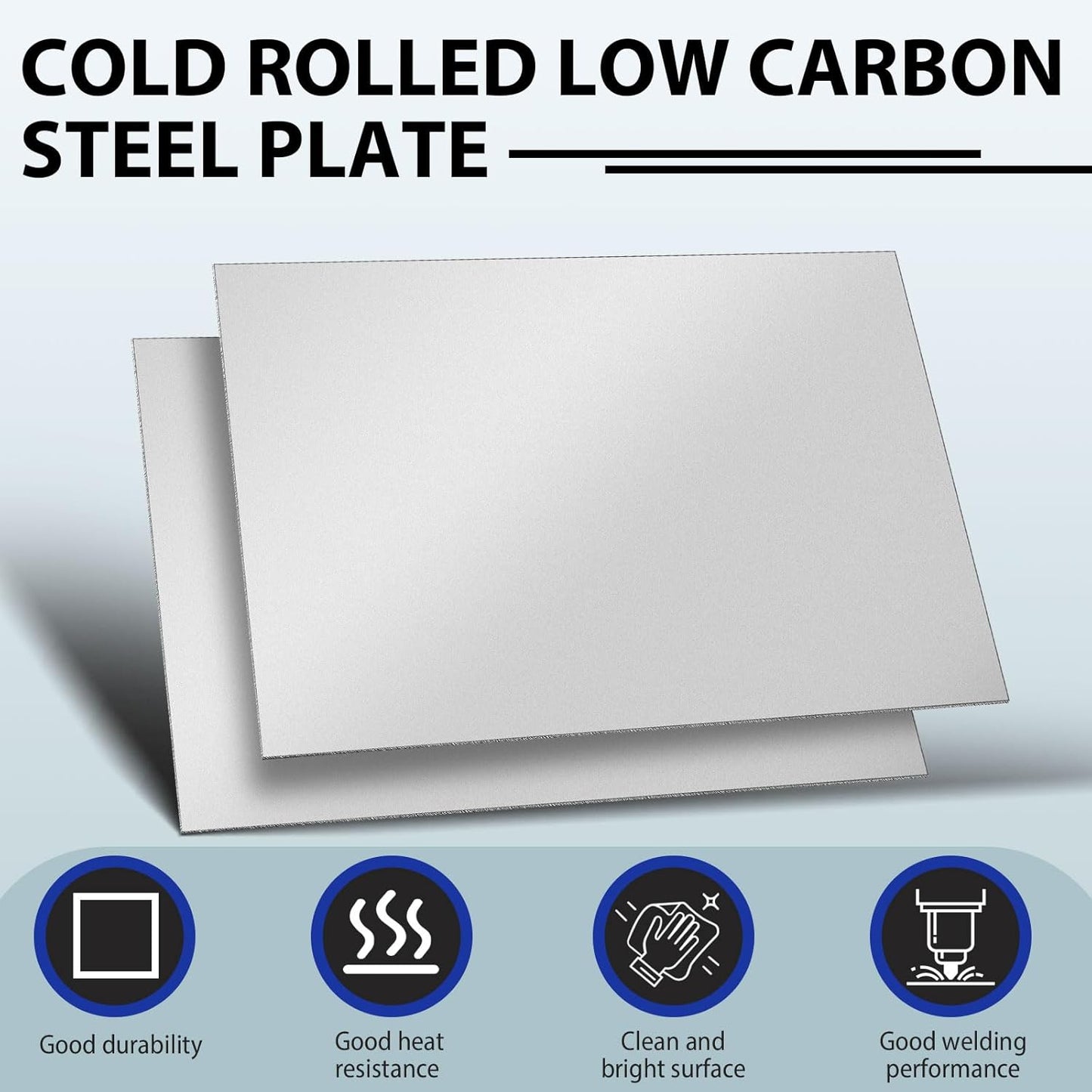 4 Pcs 12 x 8 in Mild Steel Sheet Metal Cold Rolled 16 Gauge 0.06 in (1.5mm) Thick Weldable Metal Carbon Plate Square Panels for Outside Industrial DIY Use Projects Weld Accessories