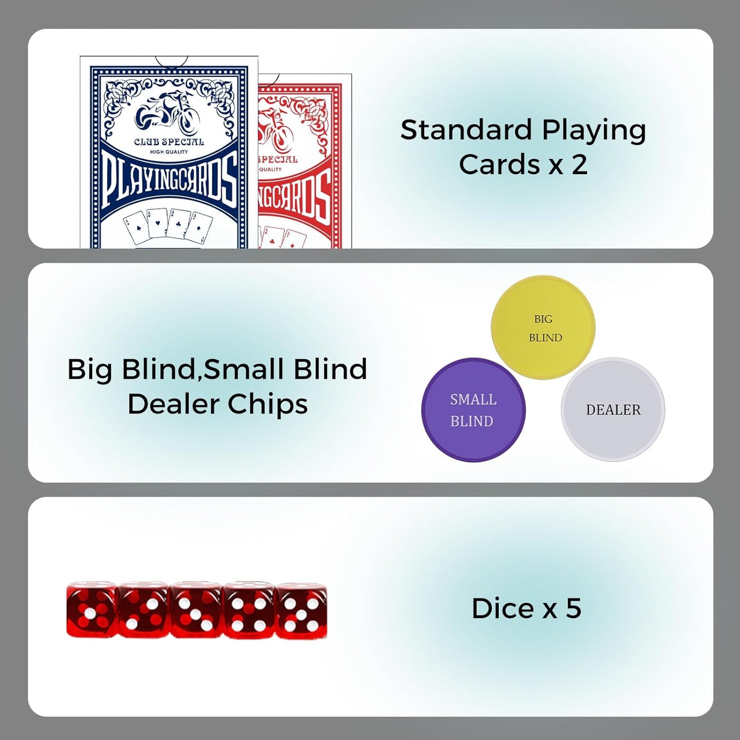 Clay Poker Set with Numbered Chips 500-pcs for Card Board Game, 14g Weight with Playing Cards for Texas Hold'em, Blackjack Gambling, Late Night Poker Games