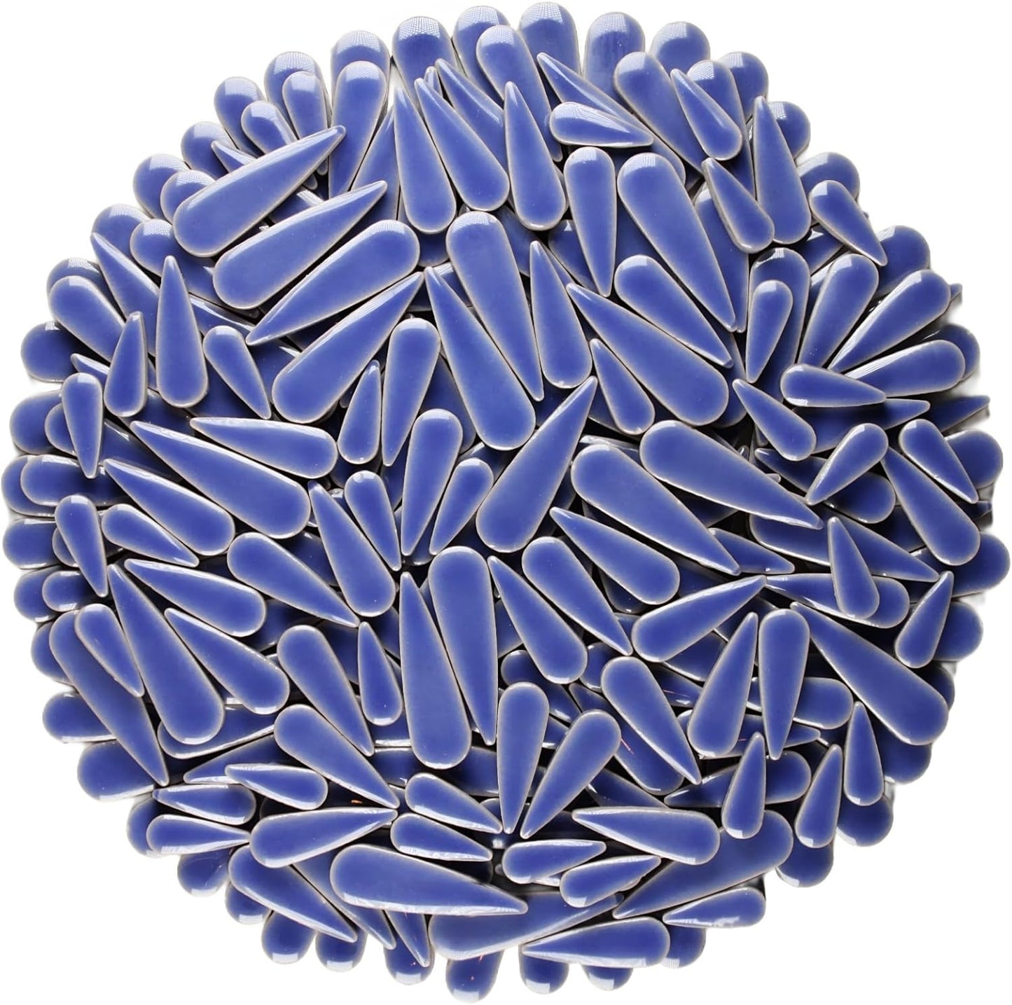 200g Petal Droplet Shaped Ceramic Mosaic Tiles for Crafts, Vibrant Colors, Ceramic Tiles for Mosaic Making Kits, DIY Arts and Crafts (Blue)