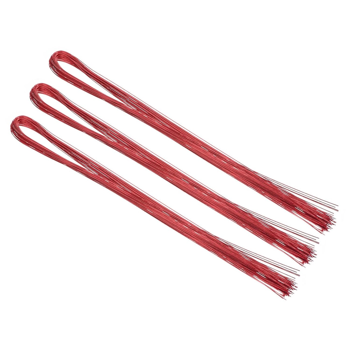 PATIKIL 32 Inch 22 Gauge Floral Stem Wire, 4 Pack/160 Pieces Bouquet Stem Paper Wrapped for DIY Crafts Flower Arrangements, Red