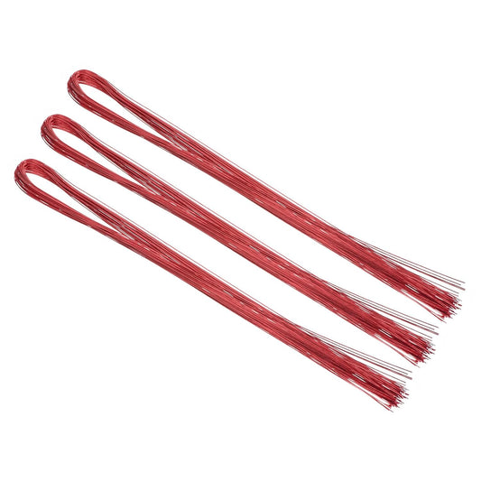 PATIKIL 32 Inch 22 Gauge Floral Stem Wire, 5 Pack/200 Pieces Bouquet Stem Paper Wrapped for DIY Crafts Flower Arrangements, Red