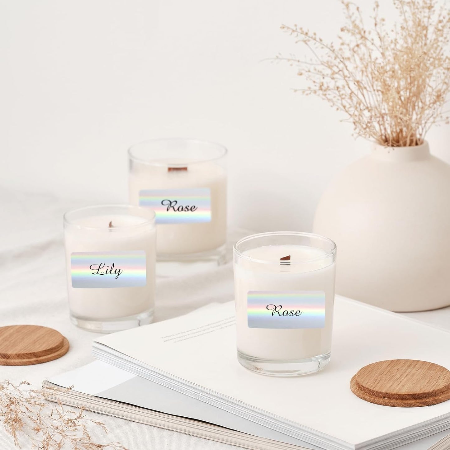 3x2 Inch Holographic Thermal Labels, Glitter Silver Thermal Sticker Labels, Waterproof Thermal Printer Stickers for Price, Barcode, Name, Custom Logo Design, 200 Pcs/Roll