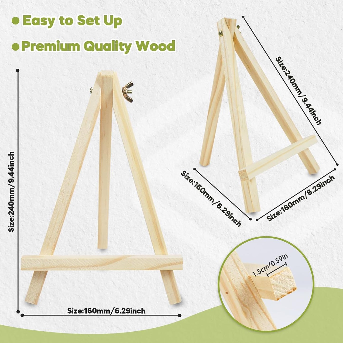 36 Pack 9 Inch Wood Easels, Easel Stand for Painting Canvases, Art, and Crafts,Tripod,Painting Party Easel,Kids Student Tabletop Easels for Painting,Portable A-Frame Tripod Tabletop Easel Set
