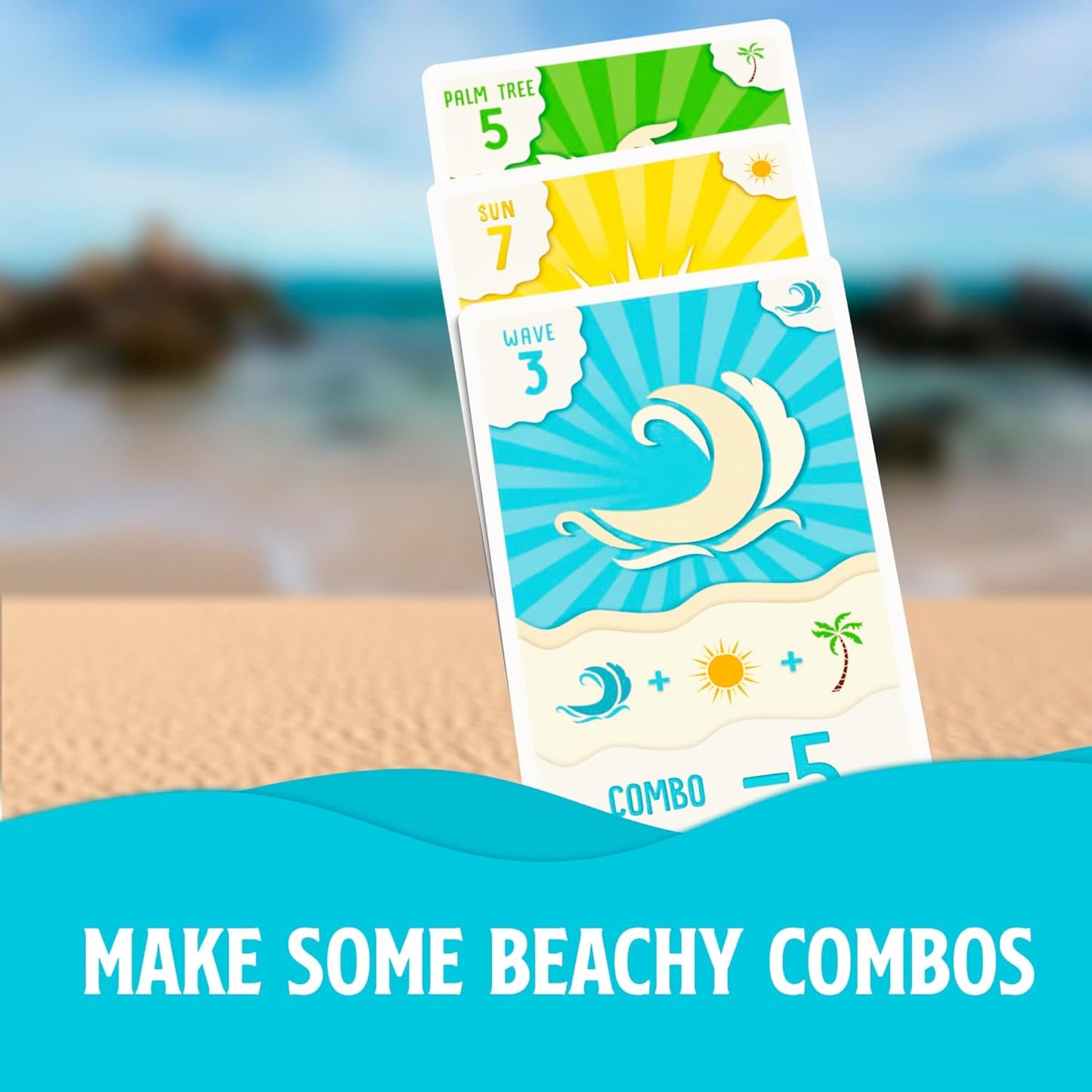 Ripple Card Game - Match, Stack, and Collect Combos on Your Beach. Easy to Learn and Fun for Kids, Teens, & Adults.