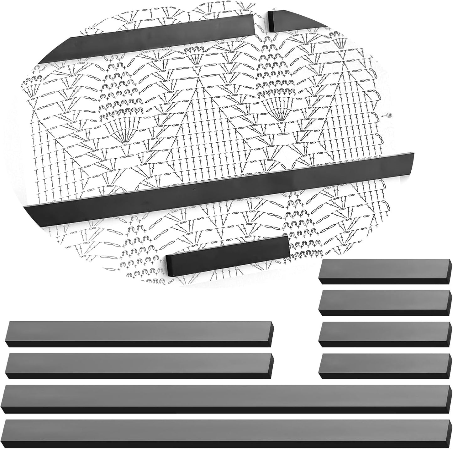 Flutesan 8 Pcs Knitting Chart Keeper Magnet Replacement Set Cross Stitch Line Keeper Knitting Pattern Holder Fold up Pattern Holder, Only Magnet(3 Size)