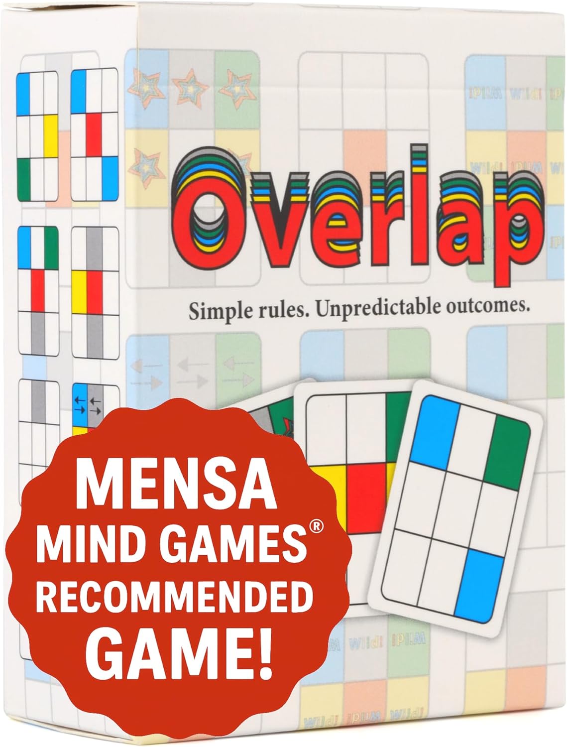 Overlap - Award-Winning Deceptively Simple Strategy Card Game for Adults and Families - 2 Player Game or Up to 8 Players - Easy to Learn - Mensa Recommended Brain Game