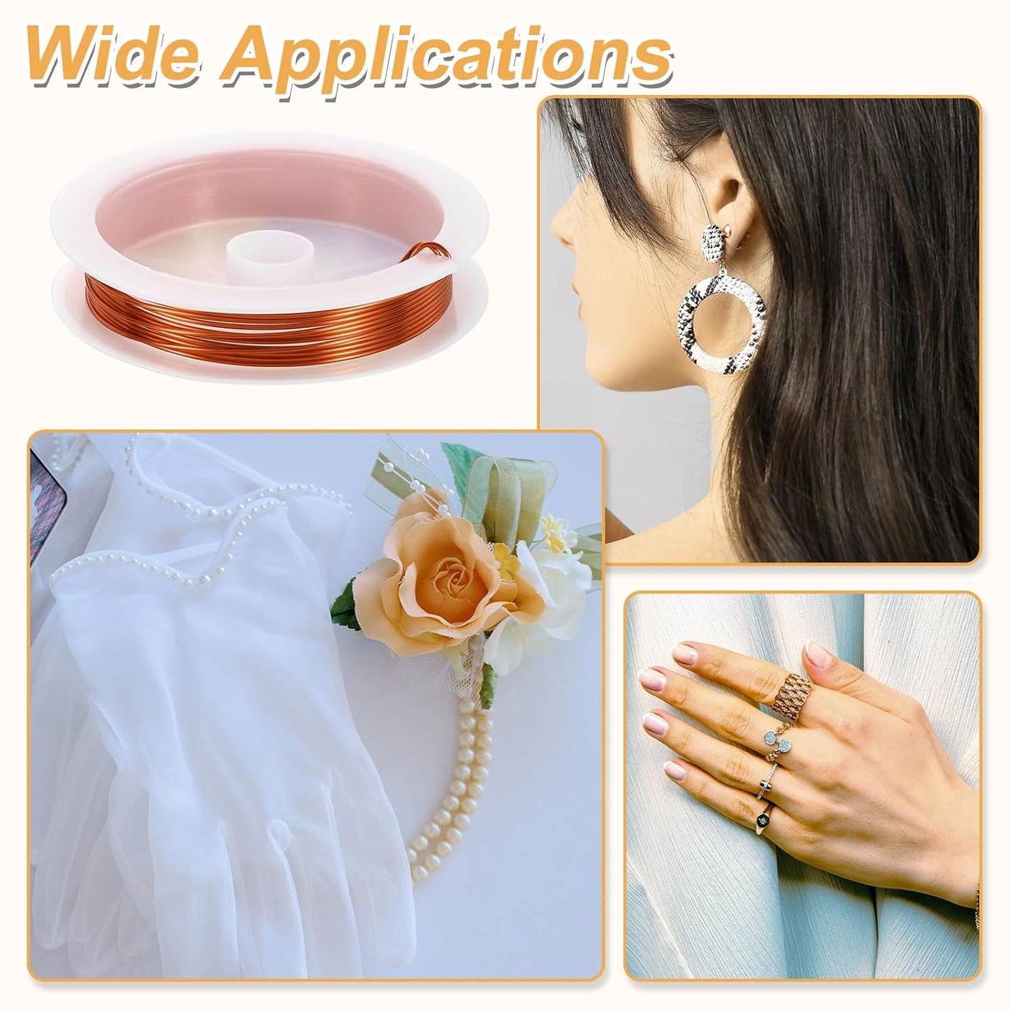 HARFINGTON 8ft Jewelry Wire, 20 Gauge (0.8mm) Brass Craft Soft Metal Tarnish Resistant Copper Beading Wire for Jewelry Making Supplies Crafting, Coffee