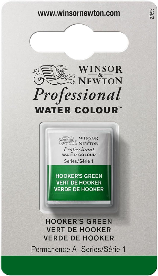 Winsor & Newton Professional Water Colour Paint, Half Pan, Hooker's Green