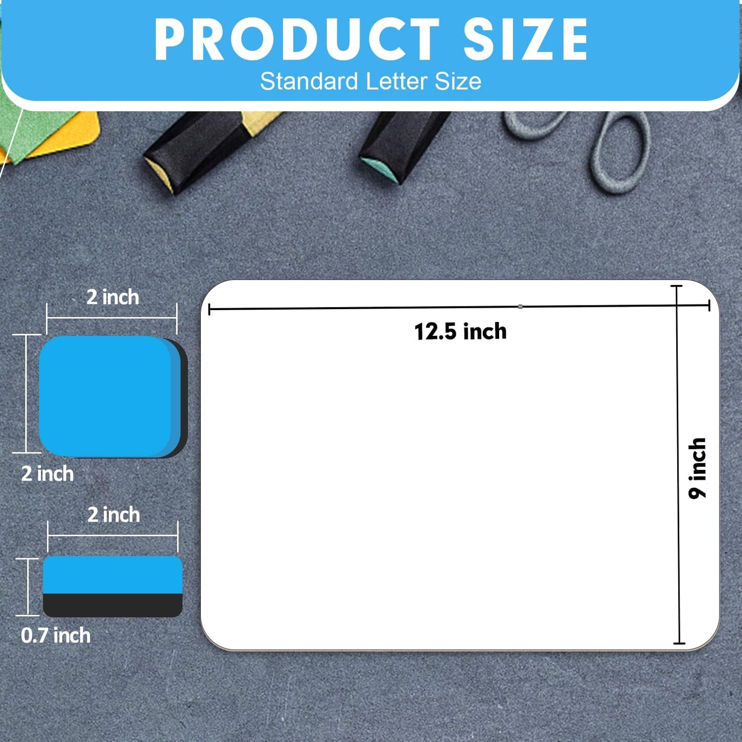 Dry Erase LapBoards, PANDRI 36 Pack Double Sided 12.5 x 9 Inch Whiteboards with 36 Erasers, Dry Erase Boards for Office Students Classroom Teacher Supplies