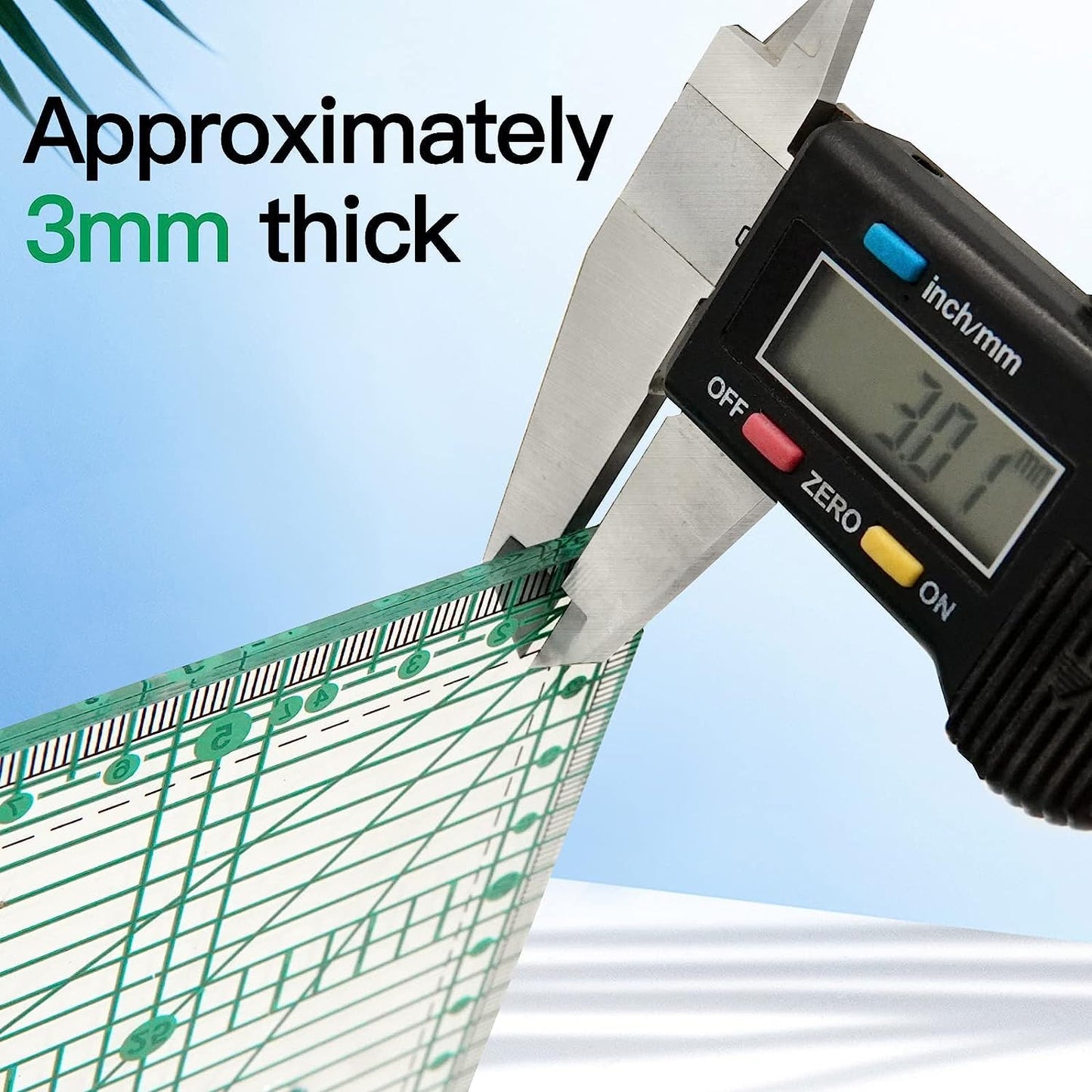 MANUFORE 15 x 30cm Sewing Acrylic Ruler Anti-Slip Metric Ruler DIY Quilting Tools with Clear Printed Lines for Precise Cutting