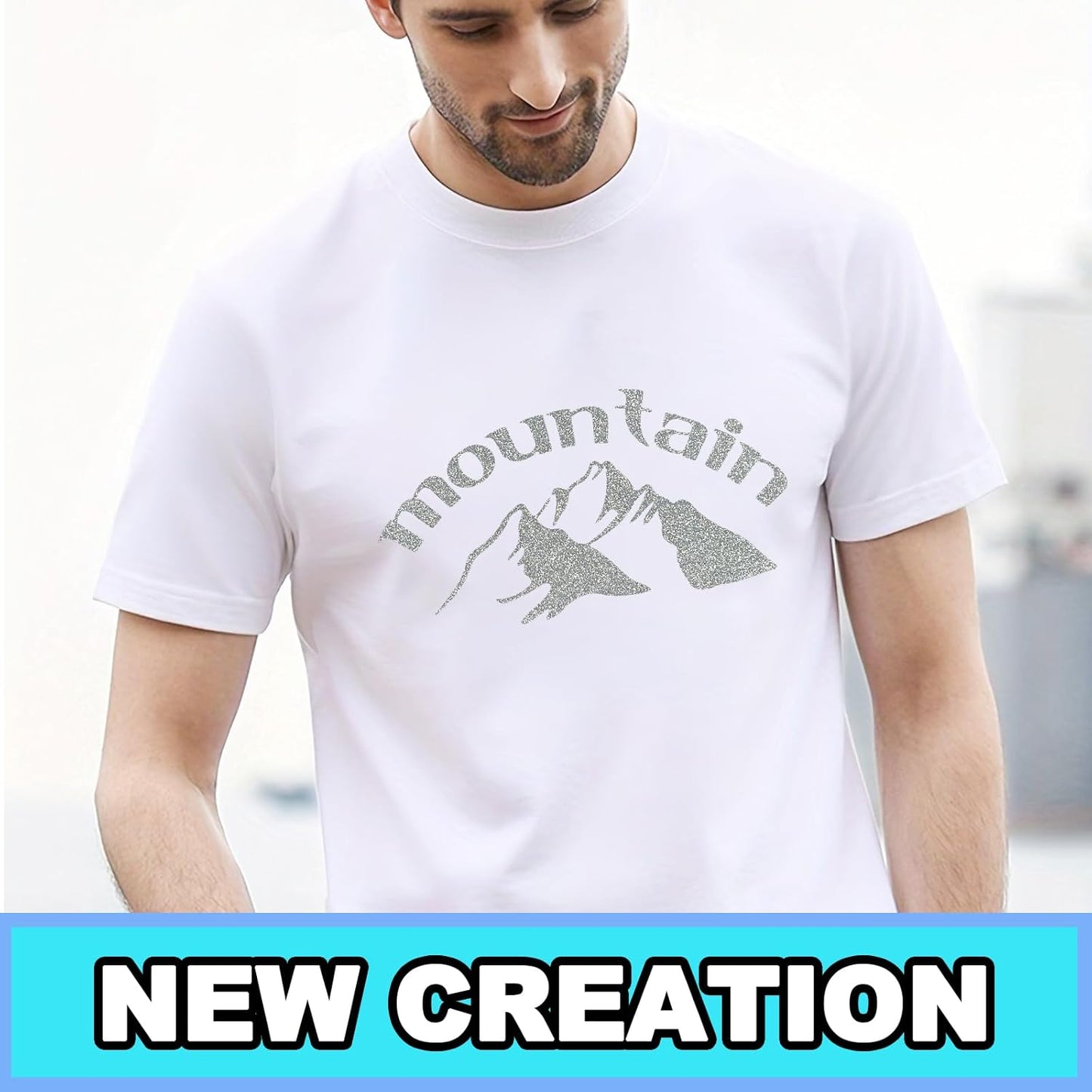 Silver Glitter Heat Transfer Vinyl 12Inch*6FT Glitter Iron on Vinyl for T Shirts Easy to Cut and Weed Compatible with All Cutter Machines HTV Vinyl Iron on for Cricut (Silver12Inches*6Ft)