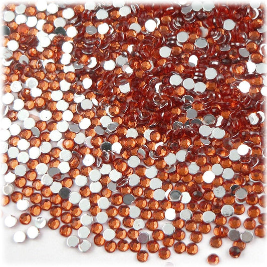 The Crafts Outlet 1,440pc Rhinestones Round 3mm (10ss) Flatback Orange