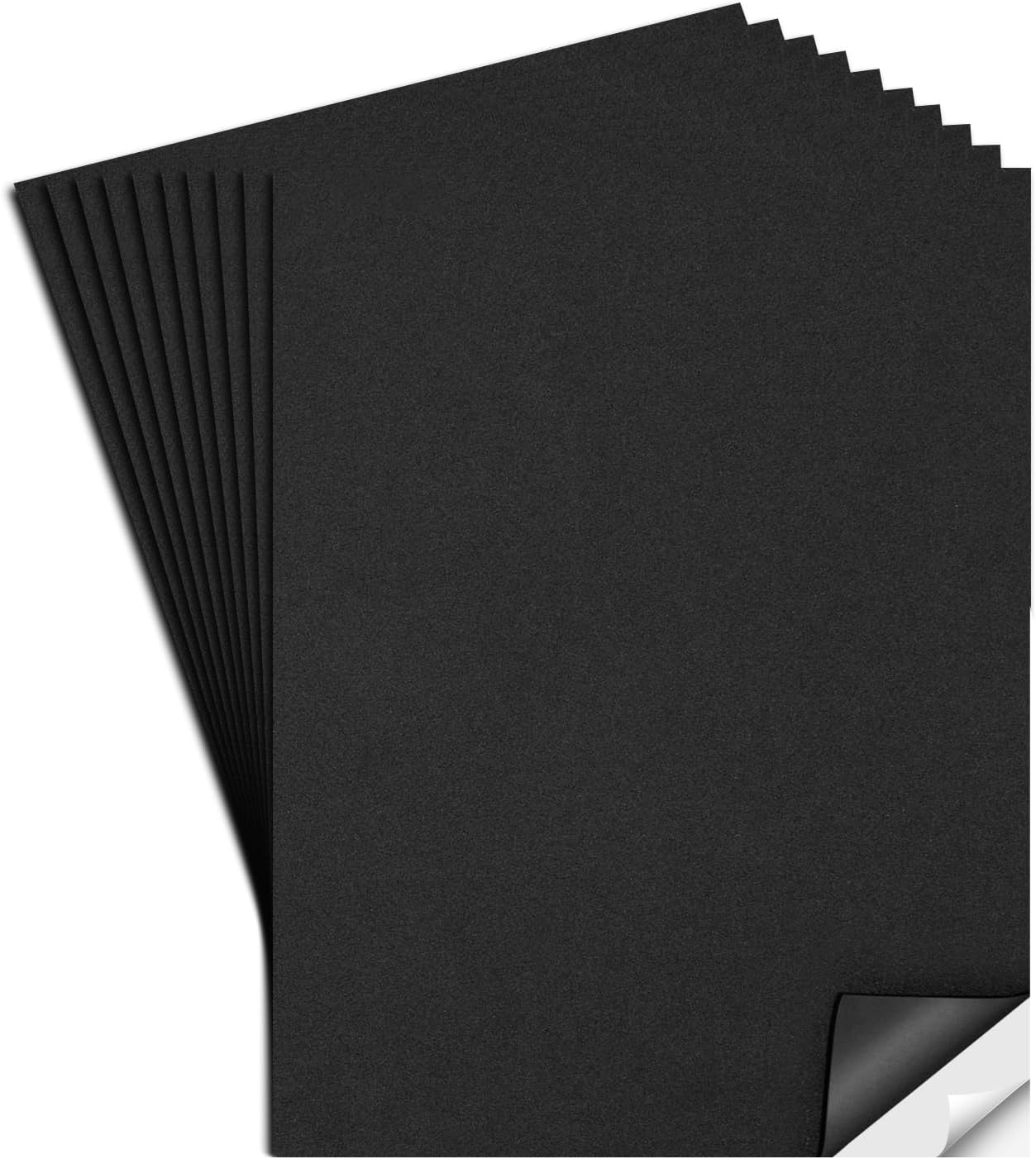 MEARCOOH 3mm Self Adhesive Foam Sheets Crafts, Black 9x12 Inch Sticky Eva Foam Paper for Crafts Cardmaking Cushion Embroidery Classroom Scrapbooking Crafts