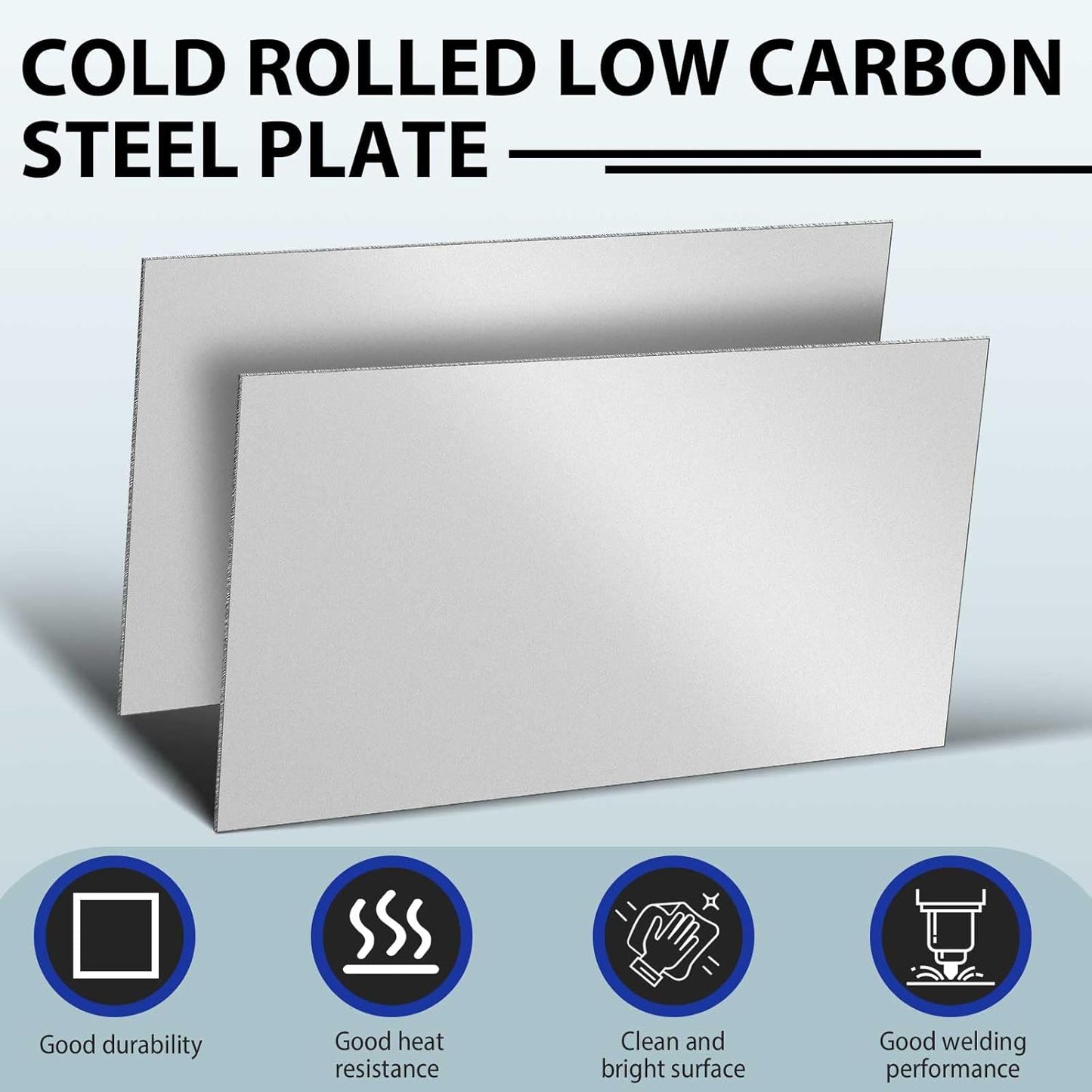 4 Pcs 16 Gauge 12 x 6 Inch Metal Steel Sheet Steel Plate Mild Carbon Cold Rolled Square Weldable Metal Panels for Outside Industrial DIY Use Projects Weld Accessories