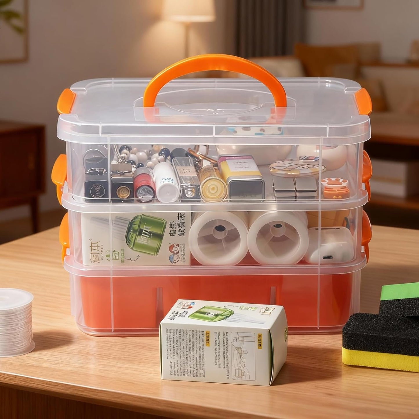 Bead Organizers 3-Tier Stackable Storage Container Box 87 Pcs Diamond Art Storage Plastic Storage Cases Mini Clear Bead Storage Containers for Bracelet Making DIY Jewelry Craft Nail Transparent Boxes