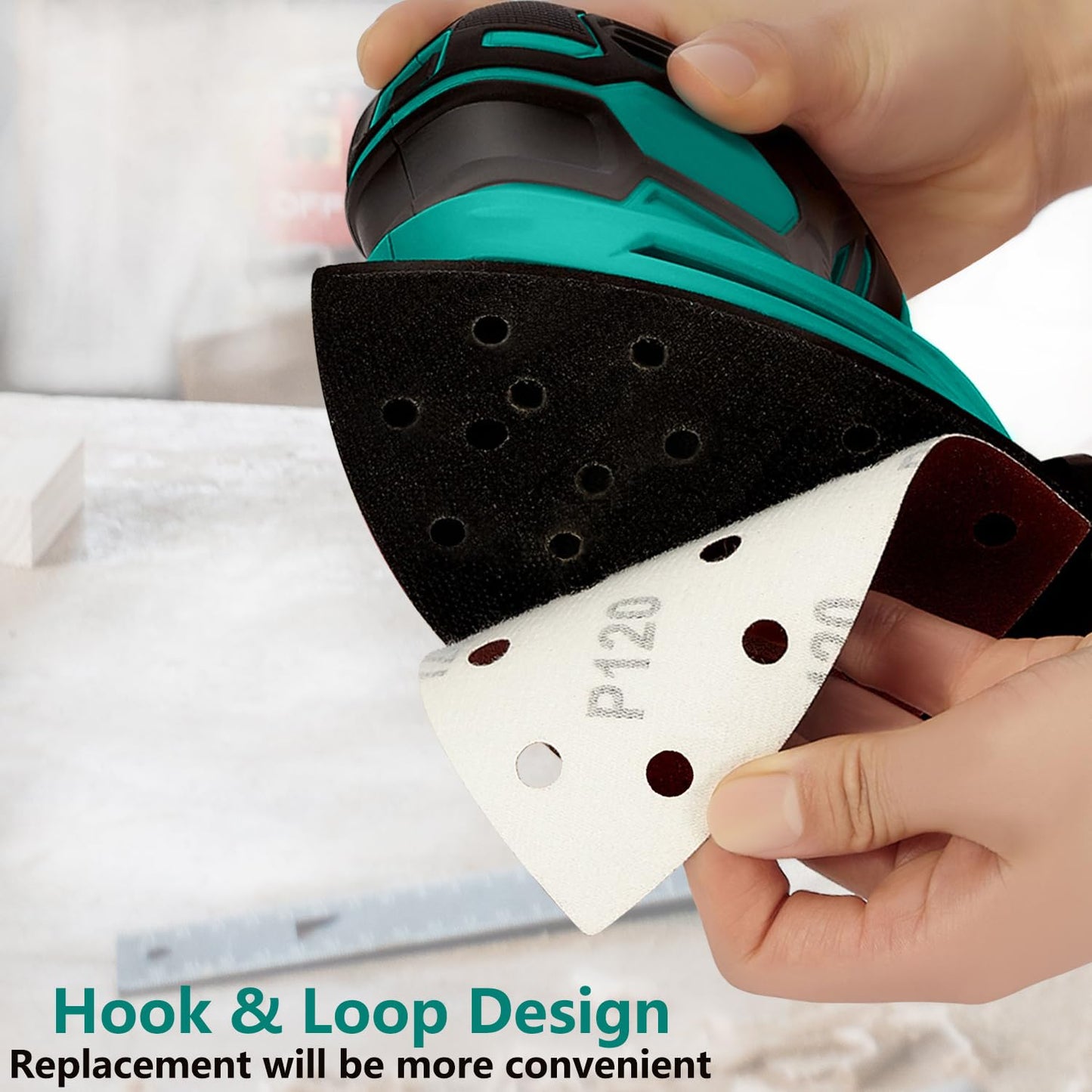 160pcs Detail Sander Sandpaper for Mouse Sander, 60 120 180 240 Grit Sanding Sheets, Sander Pads for Detail Sander, Finger Sander -FSM16