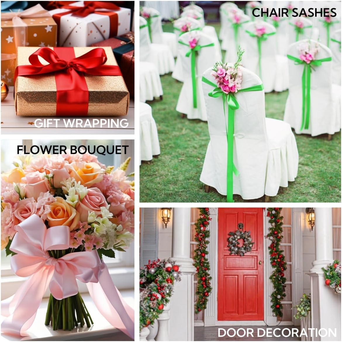 3 Inch 25 Yard Wide Satin Ribbon Green, Solid Fabric Large Ribbon Roll for Cutting Ceremony Wedding Opening Party Decoration, Chairs, Sewing, Festival Pageant Sashes