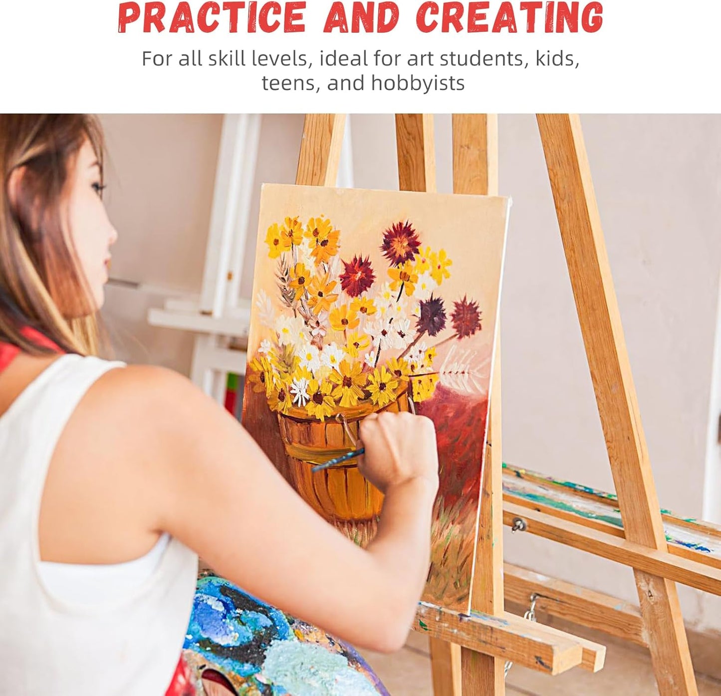 Simetufy 4 Pack Flat Canvas Boards for Painting 12x16 inch Canvas Panels, Gesso Primed Acid-Free 100% Cotton for Acrylics Oil Watercolor Tempera Paints