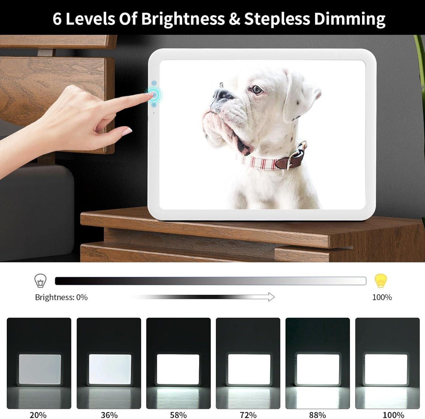Rechargeable A3 Diamond Art Light Board,Super Bright Tracing Light Box,6 Levels Brightness with 3 Colors Mode and Stand, Wireless Tracing Pad for Diamond Painting,Weeding Vinyl,Sketching & Drawing