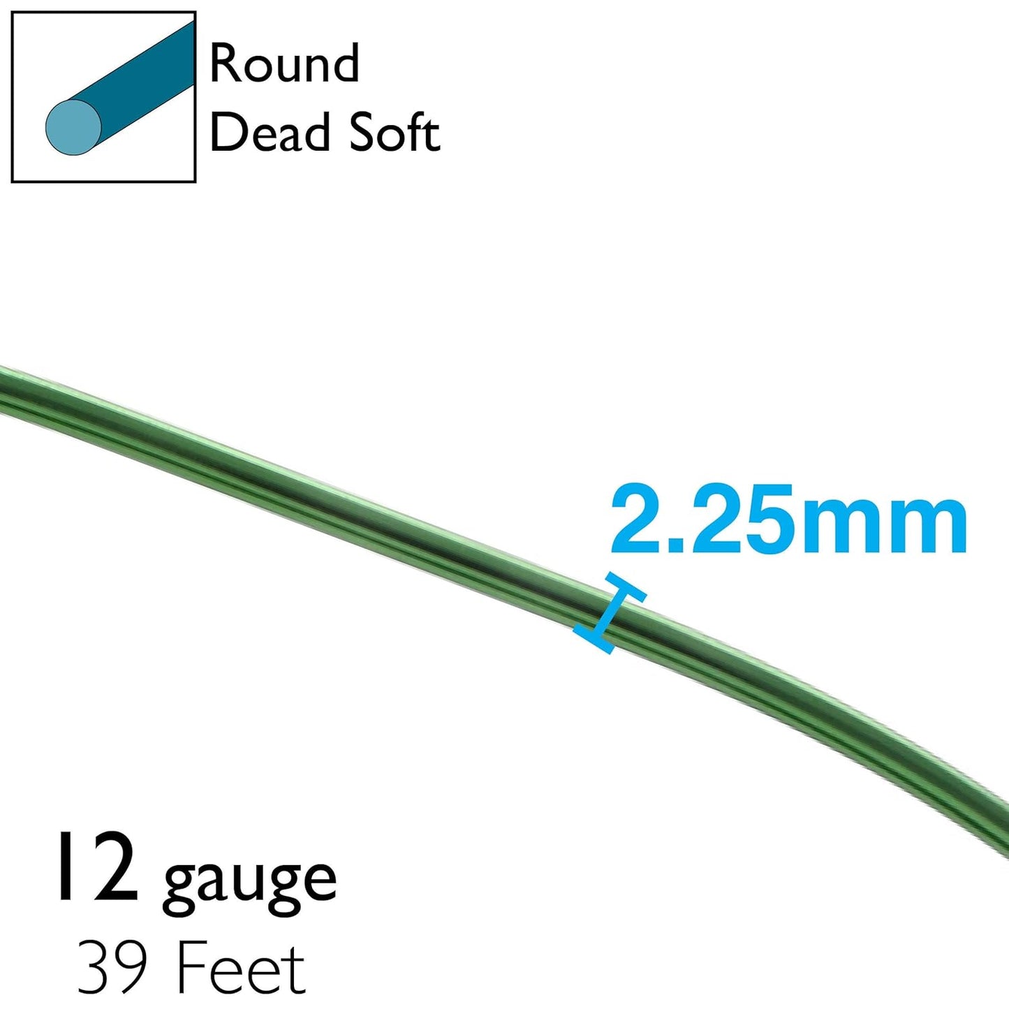 The Beadsmith Anodized Aluminum Wire – 12 Gauge – 39 feet – Kelly Green Color – Bendable Craft Wire Used to Jewelry Making, Wire Wrapping, Sculpting, Floral, Modeling and Other DIY Arts & Crafts